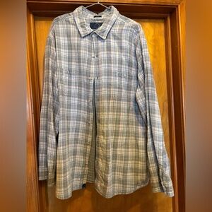 Casual Blue Plaid Button-Down Shirt